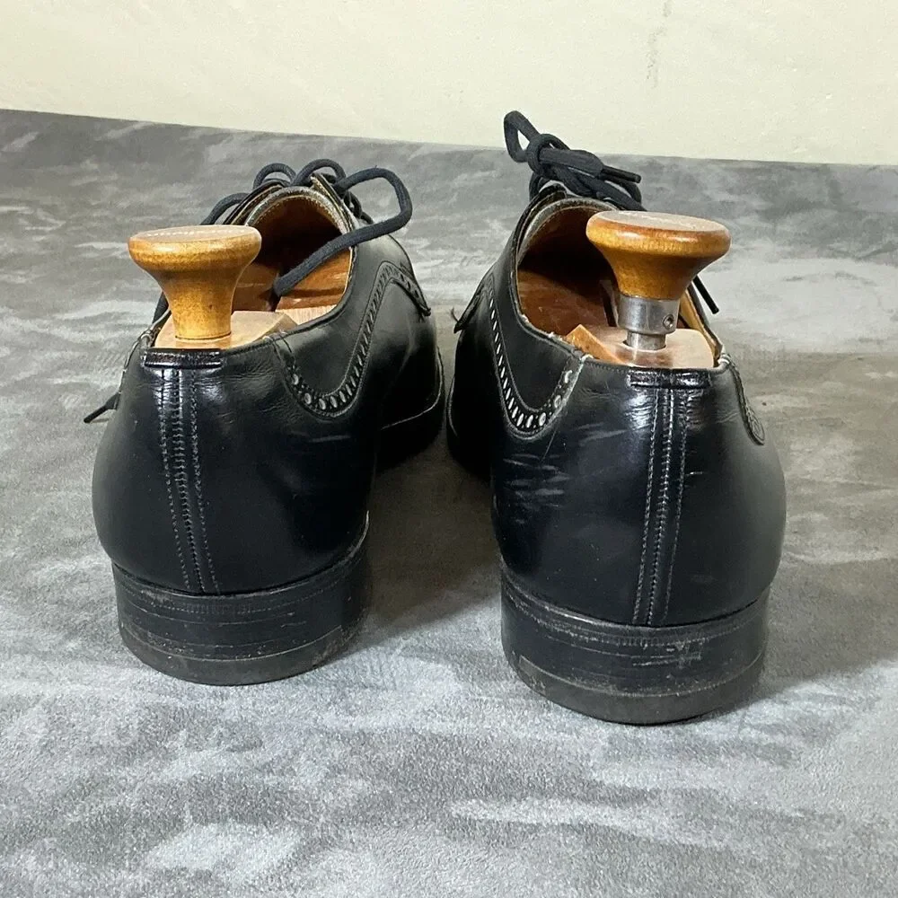 Church’s Of England Men’s 9.5 B Plain Toe Black Derby Dress Shoes Men’s Vintage